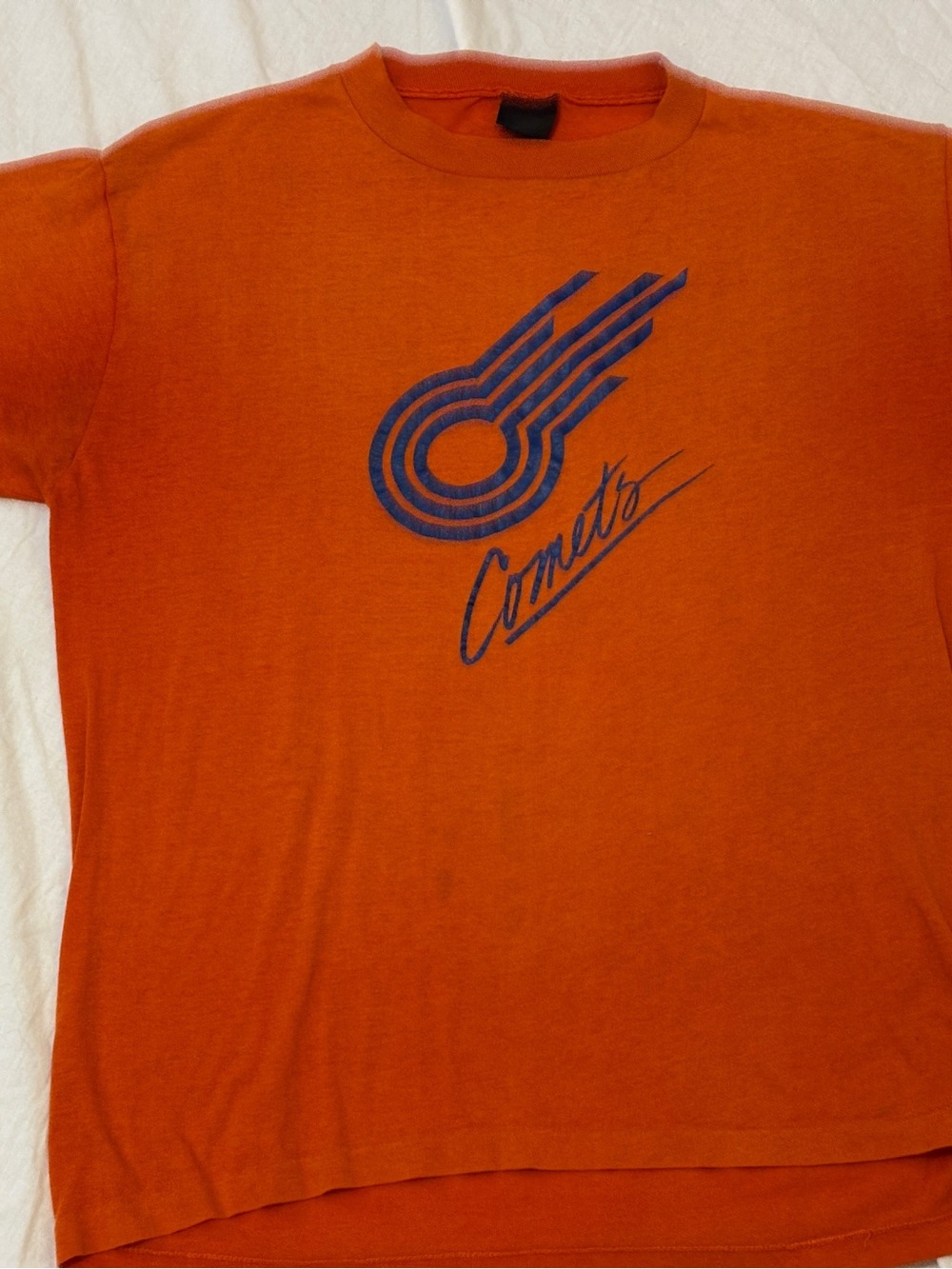 Kansas City Comets vintage Charlie hooper Orange Men's T‑Shirt large 1980s